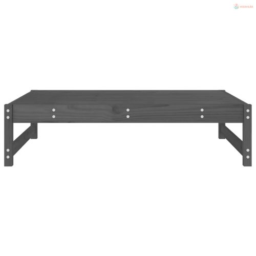 Szürke tömör fenyőfa kerti lábzsámoly párnával 120x80 cm