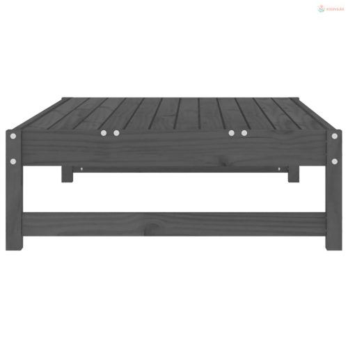 Szürke tömör fenyőfa kerti lábzsámoly párnával 120x80 cm