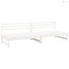 2 db fehér kerti tömör fenyőfa középső kanapé 120 x 80 cm