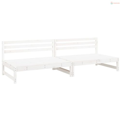 2 db fehér kerti tömör fenyőfa középső kanapé 120 x 80 cm