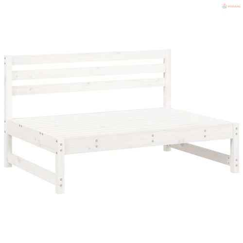 2 db fehér kerti tömör fenyőfa középső kanapé 120 x 80 cm
