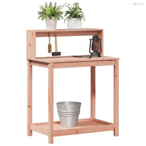 Tömör duglászfenyő ültetőasztal polccal 82,5 x 50 x 109,5 cm