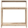 Tömör fenyőfa ültetőasztal polccal 108 x 50 x 109,5 cm