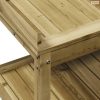 Impregnált fenyőfa ültetőasztal polcokkal 108 x 45 x 86,5 cm