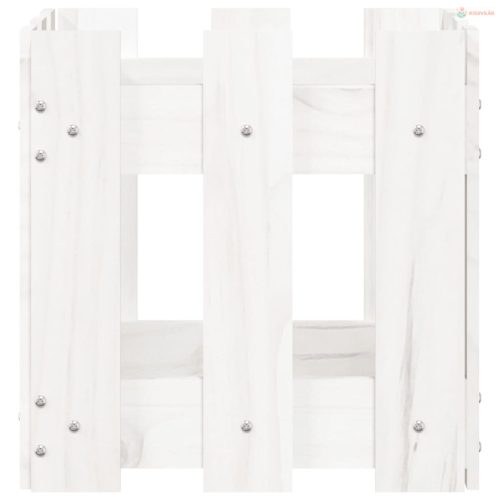 Fehér tömör fenyő növénytartó léces kialakítással 30x30x30 cm