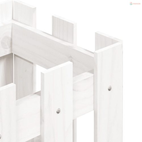 Fehér tömör fenyő növénytartó léces kialakítással 30x30x30 cm