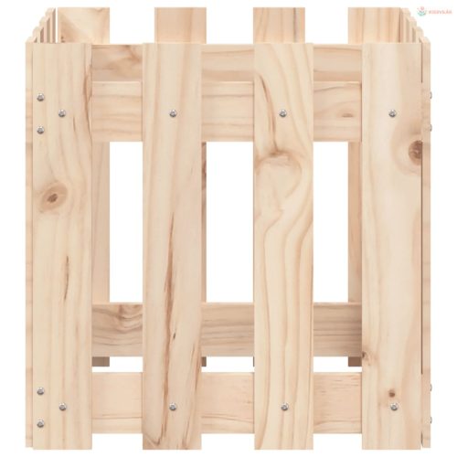 Fehér tömör fenyő növénytartó léces kialakítással 40x40x40 cm