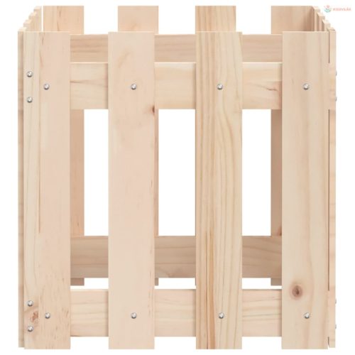 Fehér tömör fenyő növénytartó léces kialakítással 40x40x40 cm