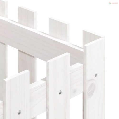 Fehér tömör fenyő növénytartó léces kialakítással 40x40x40 cm