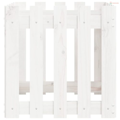 Fehér tömör fenyő növénytartó léces kialakítással 50x50x50 cm