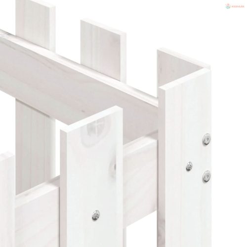 Fehér tömör fenyő növénytartó léces kialakítással 50x50x50 cm