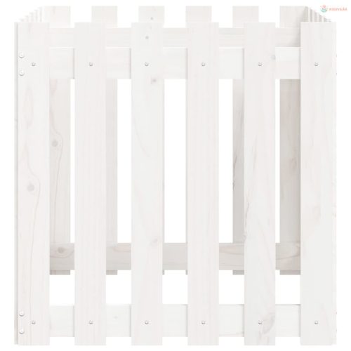 Fehér tömör fenyő növénytartó léces kialakítással 60x60x60 cm