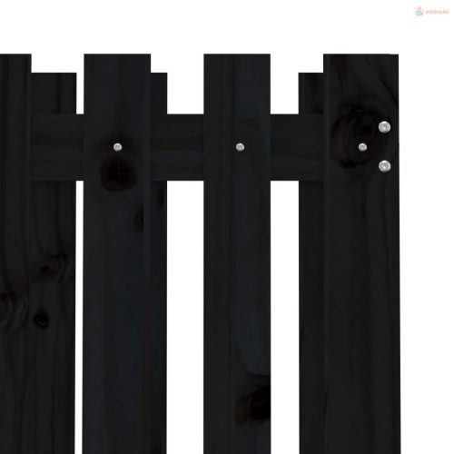 Fekete tömör fenyő növénytartó léces kialakítással 70x70x70 cm