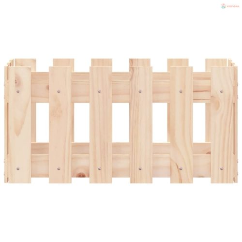 Fehér tömör fenyő növénytartó léces kialakítással 60x30x30 cm