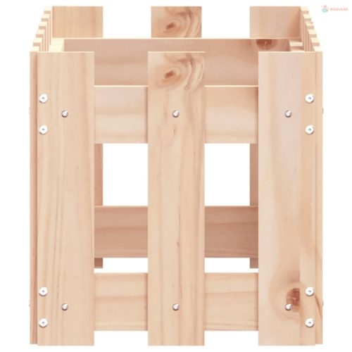 Fehér tömör fenyő növénytartó léces kialakítással 60x30x30 cm