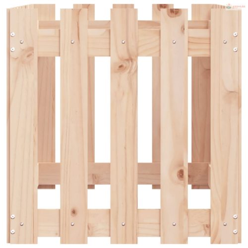 Tömör fenyőfa kerti magaságyás kerítéssel 100x50x50 cm