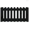 Fekete tömör fenyőfa kerti magaságyás kerítéssel 100x50x50 cm