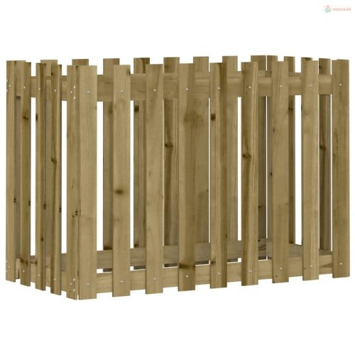 Impregnált fenyőfa kerti magaságyás kerítéssel 100x50x70 cm