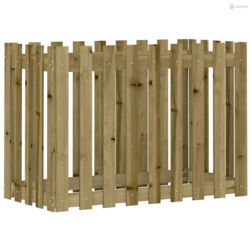 Impregnált fenyőfa kerti magaságyás kerítéssel 100x50x70 cm