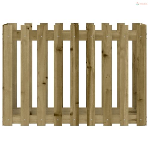 Impregnált fenyőfa kerti magaságyás kerítéssel 100x50x70 cm