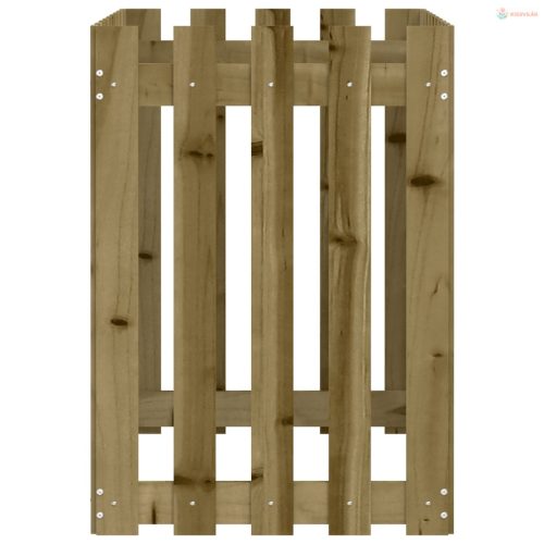 Impregnált fenyőfa kerti magaságyás kerítéssel 100x50x70 cm