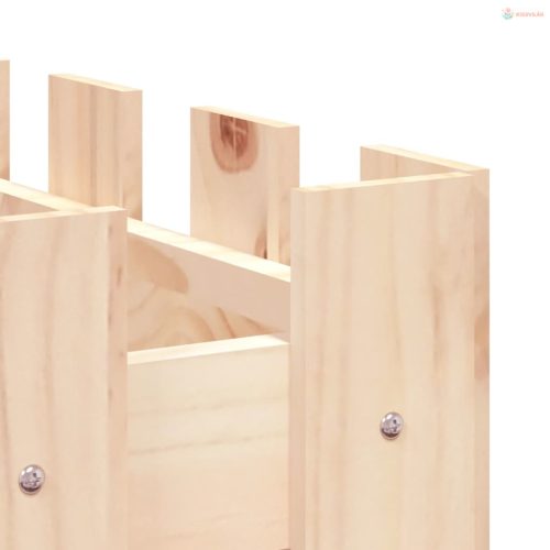 Tömör fenyőfa kerti magaságyás kerítéssel 150x50x50 cm