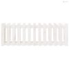 Fehér tömör fenyőfa kerti magaságyás kerítéssel 150x50x50 cm