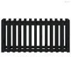 Fekete tömör fenyőfa kerti magaságyás kerítéssel 150x50x70 cm