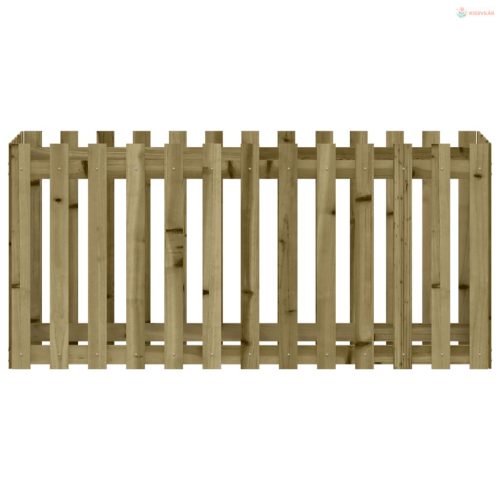 Impregnált fenyőfa kerti magaságyás kerítéssel 150x50x70 cm