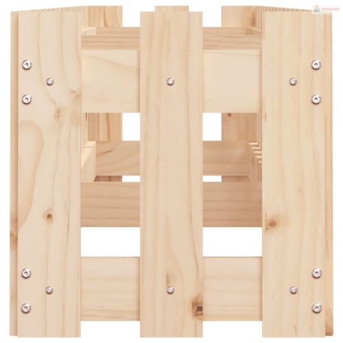 Tömör fenyőfa kerti magaságyás kerítéssel 200x30x30 cm