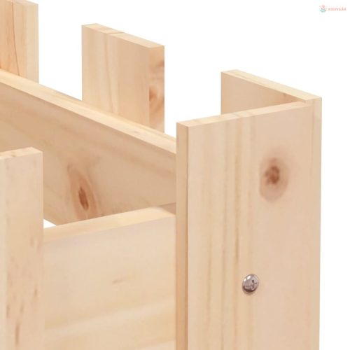 Tömör fenyőfa kerti magaságyás kerítéssel 200x30x30 cm