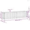 Fehér tömör fenyőfa kerti magaságyás kerítéssel 200x50x50 cm