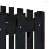 Fekete tömör fenyőfa kerti magaságyás kerítéssel 200x50x50 cm