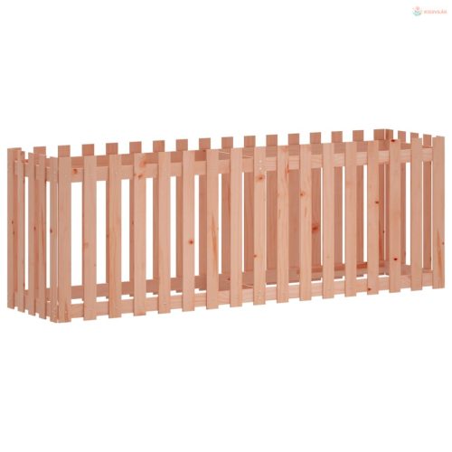 Tömör duglászfenyő kerti magaságyás kerítéssel 200x50x70 cm