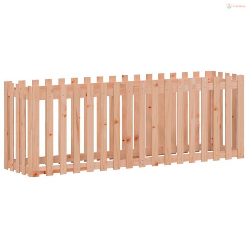 Tömör duglászfenyő kerti magaságyás kerítéssel 200x50x70 cm