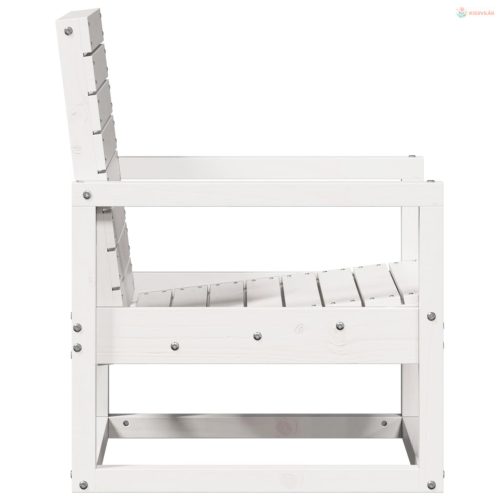 3 részes fehér tömör fenyőfa kerti ülőgarnitúra