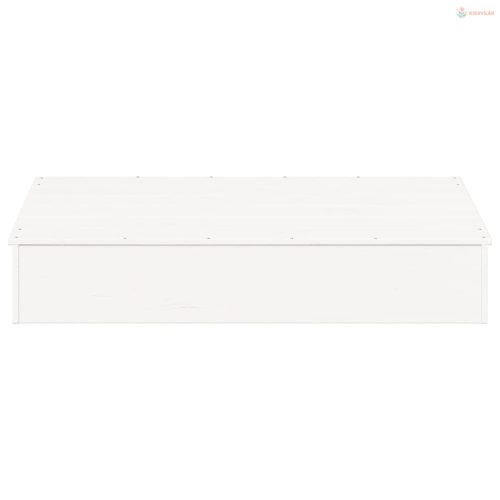 Fehér tömör fenyőfa homokozó fedővel 111 x 111 x 19,5 cm