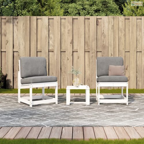 3 részes fehér tömör fenyőfa kerti ülőgarnitúra