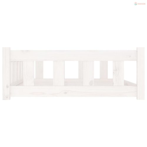 Fehér tömör fenyőfa kutyaágy 105,5x75,5x28 cm