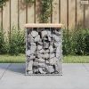 Tömör fenyőfa gabion kerti pad 33x31x42 cm