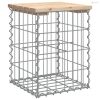 Tömör fenyőfa gabion kerti pad 33x31x42 cm
