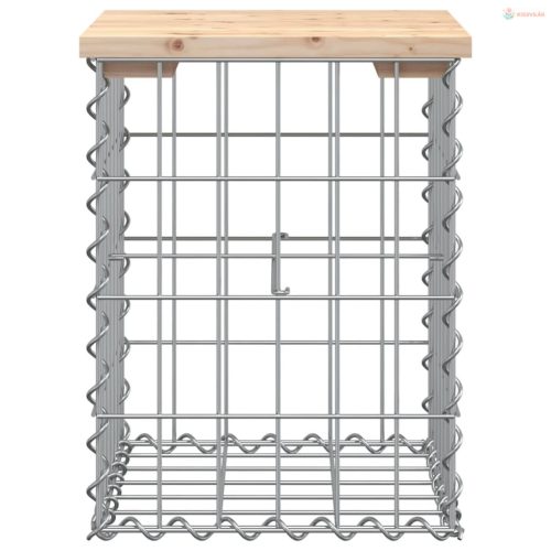 Tömör fenyőfa gabion kerti pad 33x31x42 cm