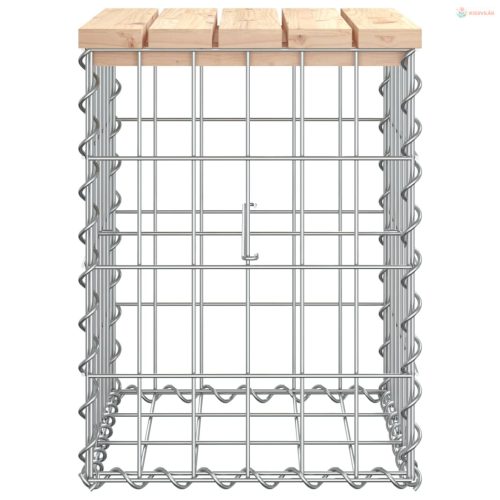 Tömör fenyőfa gabion kerti pad 33x31x42 cm