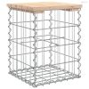 Tömör fenyőfa gabion kerti pad 33x31x42 cm