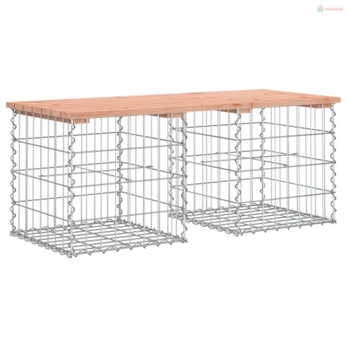 Tömör duglászfenyő gabion kerti pad 103x44x42 cm