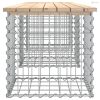 Tömör fenyőfa gabion kerti pad 203x44x42 cm
