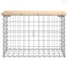 Tömör fenyőfa gabion kerti pad 63x31,5x42 cm