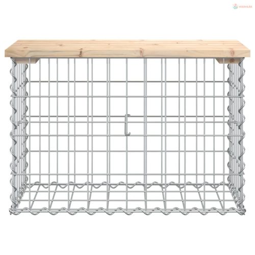 Tömör fenyőfa gabion kerti pad 63x31,5x42 cm