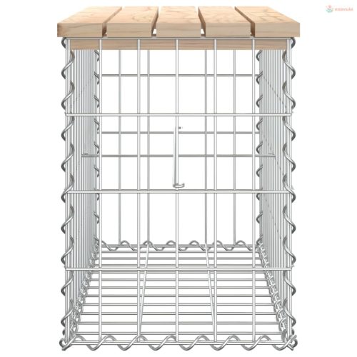Tömör fenyőfa gabion kerti pad 63x31,5x42 cm