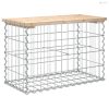Tömör fenyőfa gabion kerti pad 63x31,5x42 cm